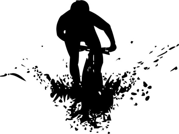 Autoaufkleber - Mountainbike - Fahrrad - Downhill