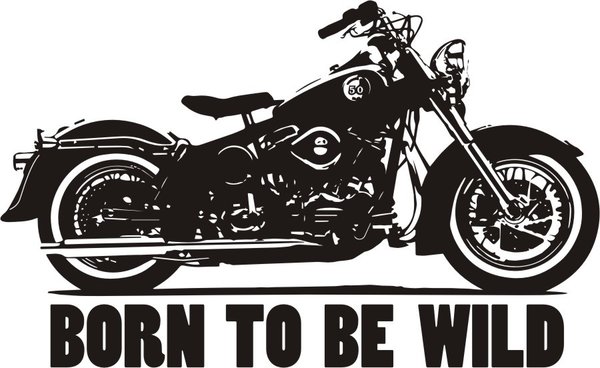 Wandtattoo - Kultmotorrad - Bike "Born to be wild"