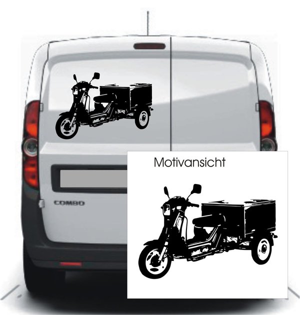 Dreirad Motorroller - Bike - Mofa - 3-Rad - Autoaufkleber