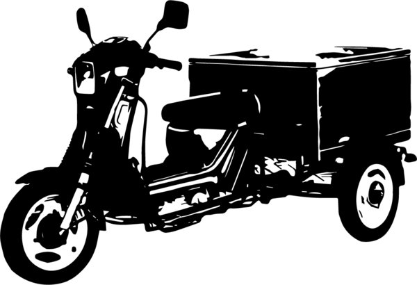 Dreirad Motorroller - Bike - Mofa - 3-Rad - Wandtattoo