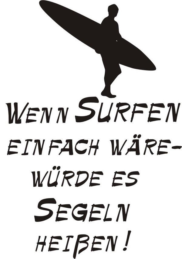 Wandtattoo - SURFEN - Wenn einfach... - Sprüche