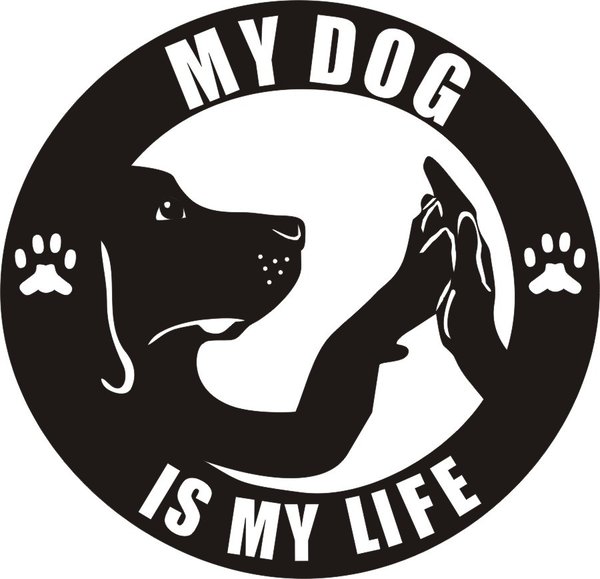 Wandtattoo - Hund - "My dog is my life"