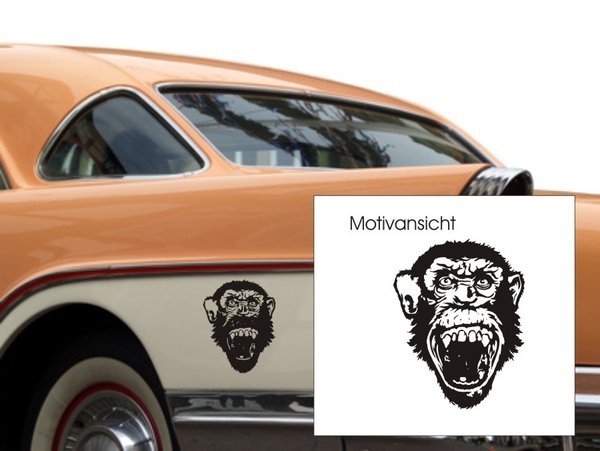Affe - Gesicht - Gorilla - Tiermotiv - Autoaufkleber