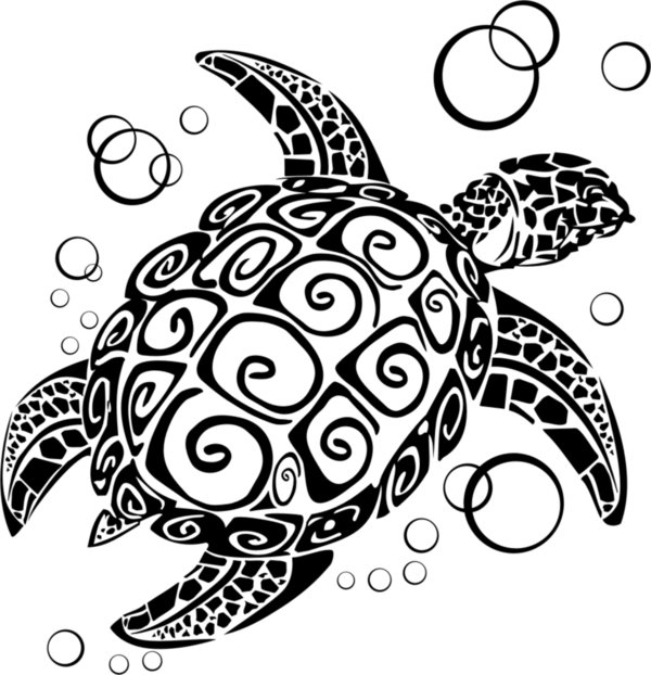Schildkröte - Turtle - Meerestier - Tiermotiv - Wandtattoo