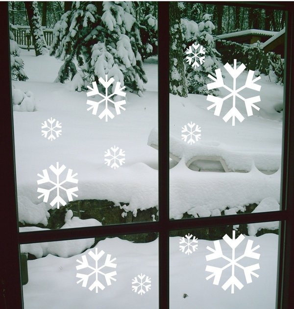 Schneeflocken - Fensteraufkleber - Glasdekor - Winter - Freie Anordnung