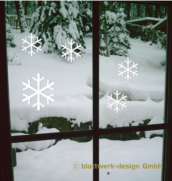 Schneeflocken - Fensteraufkleber - Glasdekor - Winter - Freie Anordnung
