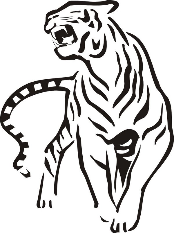 Tiger - Strich - Tiermotiv - Wandtattoo