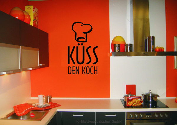 "Küss den Koch" - Koch - Küche - Wandtattoo