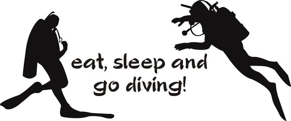 "Eat, sleep and go diving" - Tauchen - Autoaufkleber