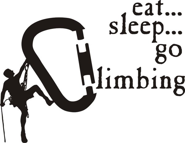 "Eat - Sleep - Go Climbing" - Karabiner - Klettern - Wandtattoo