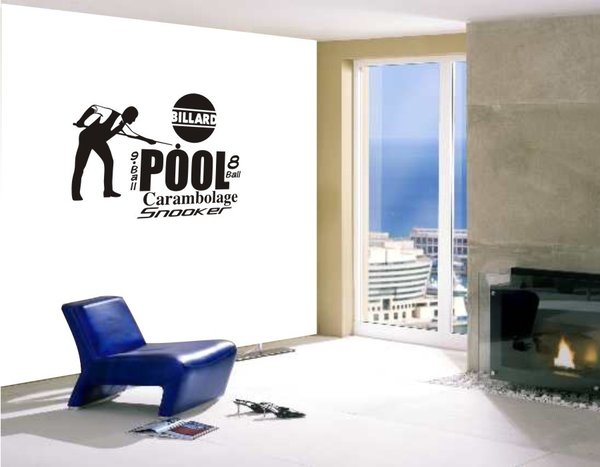 Pool - Billard - Sport - Snooker - Wandtattoo