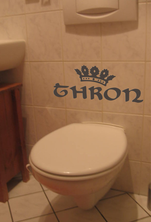 THRON - WC - Toilette - Krone - König - Wandtattoo