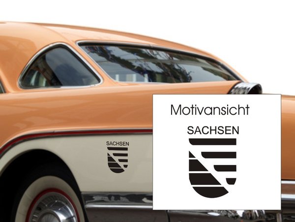 Sachsen - Deutschland - Wappen - Autoaufkleber