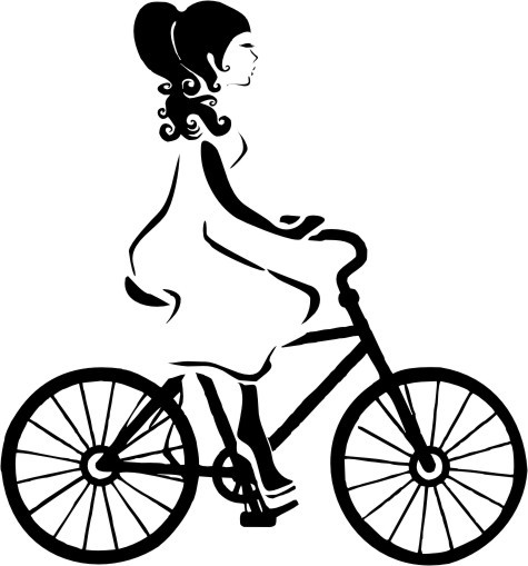 Fahrradfahrerin - Fahrrad - Frau - Autoaufkleber