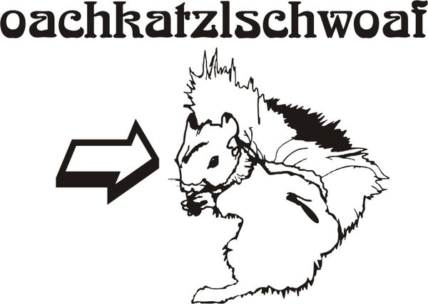 OACHKATZLSCHWOAF - Eichhörnchen - Bayrisch - Autoaufkleber