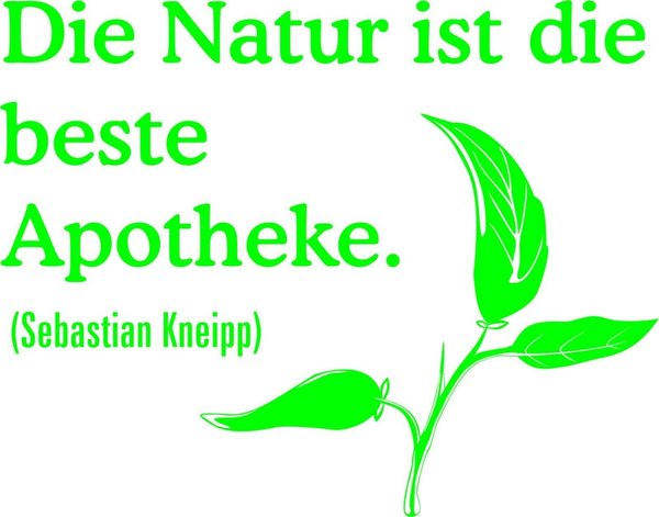 Wandtattoo - "Die Natur ist die beste Apotheke." - Sebastian Kneipp