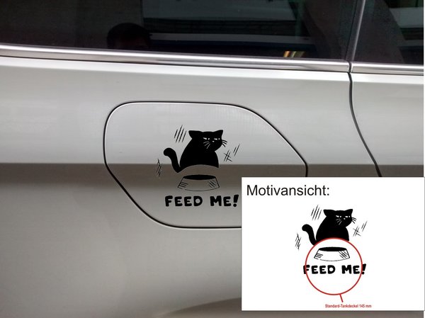Autoaufkleber - Katze - "FEED ME!"